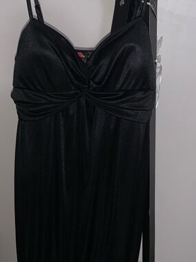 F21 Black Strapless Satin Slip Dress L